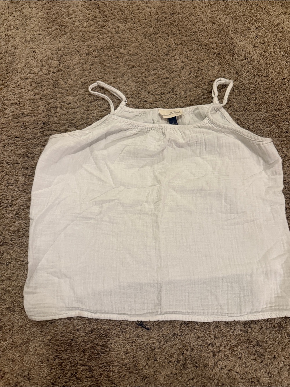 Universal Thread White Lightweight Cotton Camisole with Spaghetti Straps